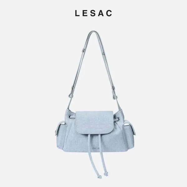 Pass túi chính hãng Lesac màu xanh denim new tag