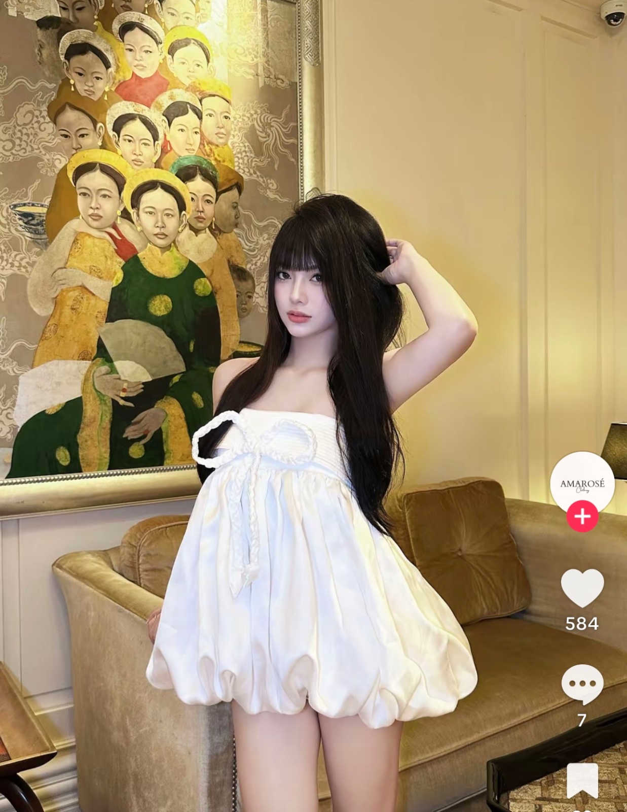 Thanh lý Pass áo cúp ngực babydoll trắng Amarose - ảnh 2