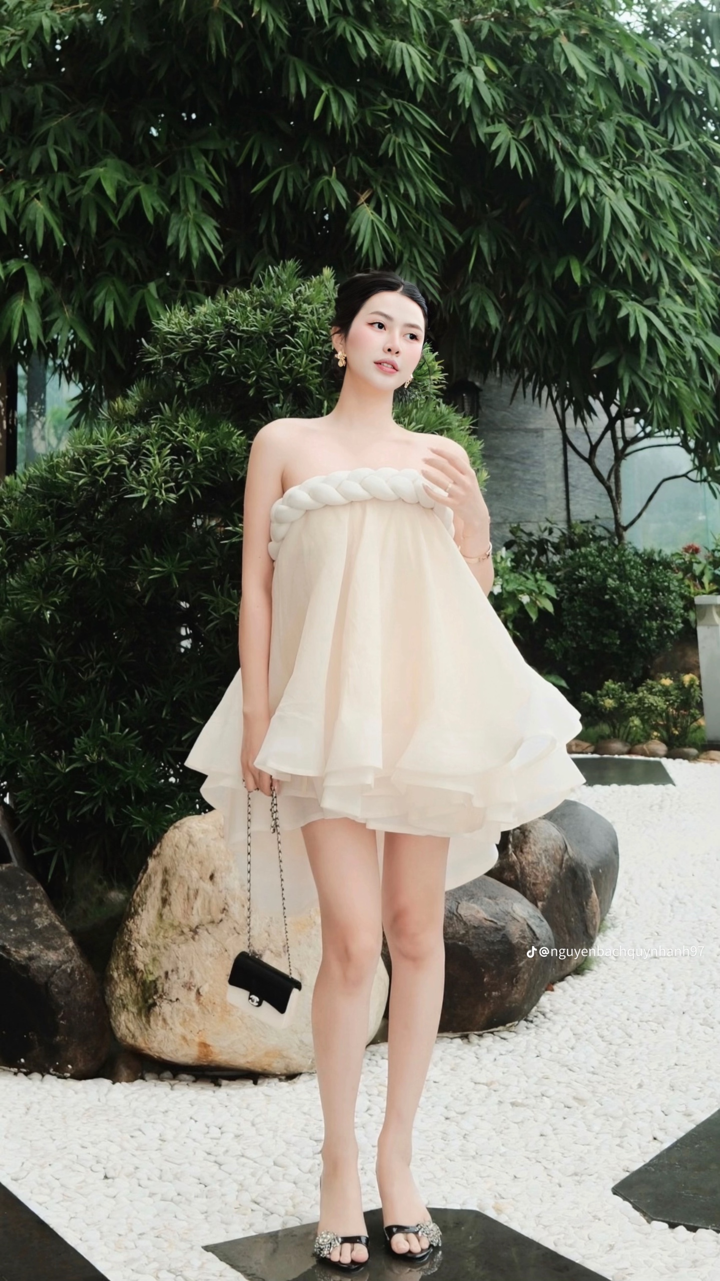 Thanh lý Pass váy cúp ngực Glamdoll màu kem tiểu thư xinh xắn - ảnh 3