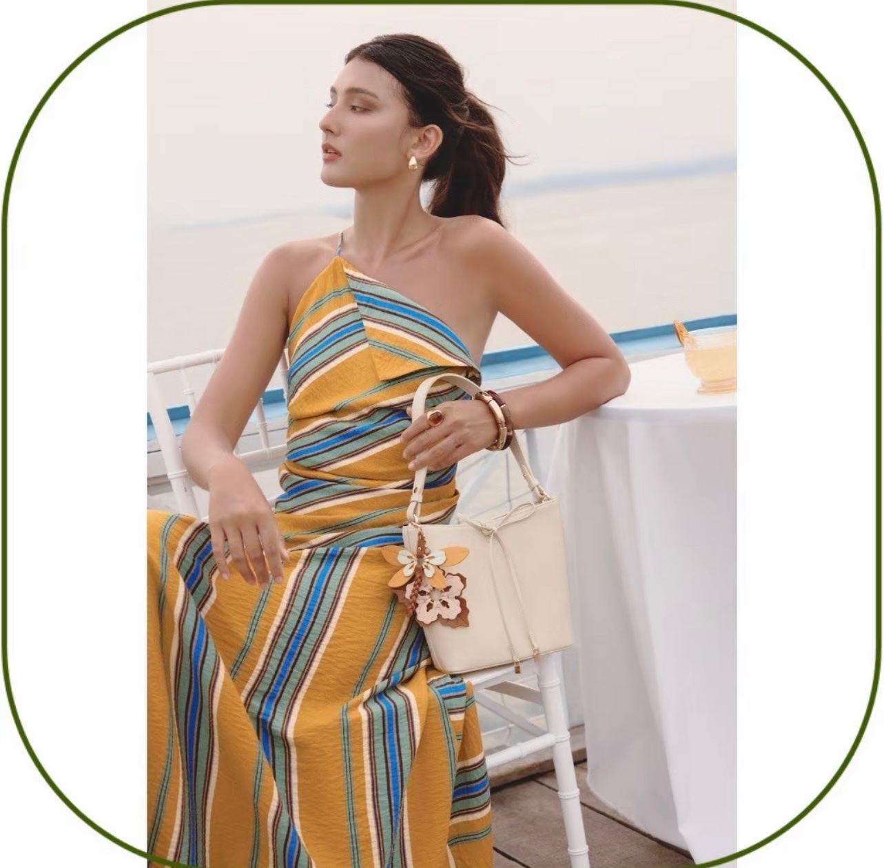 Thanh lý Pass túi Hapas màu kem BST SEA LA VIE hoa bướm xinh xắn - ảnh 4