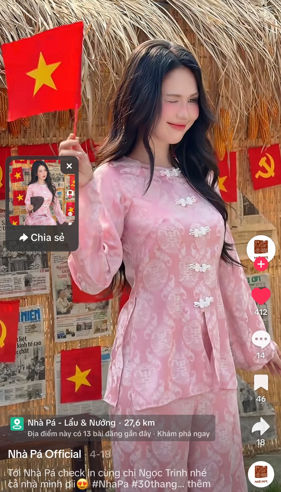 Thanh lý Pass bộ bà ba Glorius lụa hồng dáng cổ tàu thêu hoa chìm sang trọng - ảnh 4