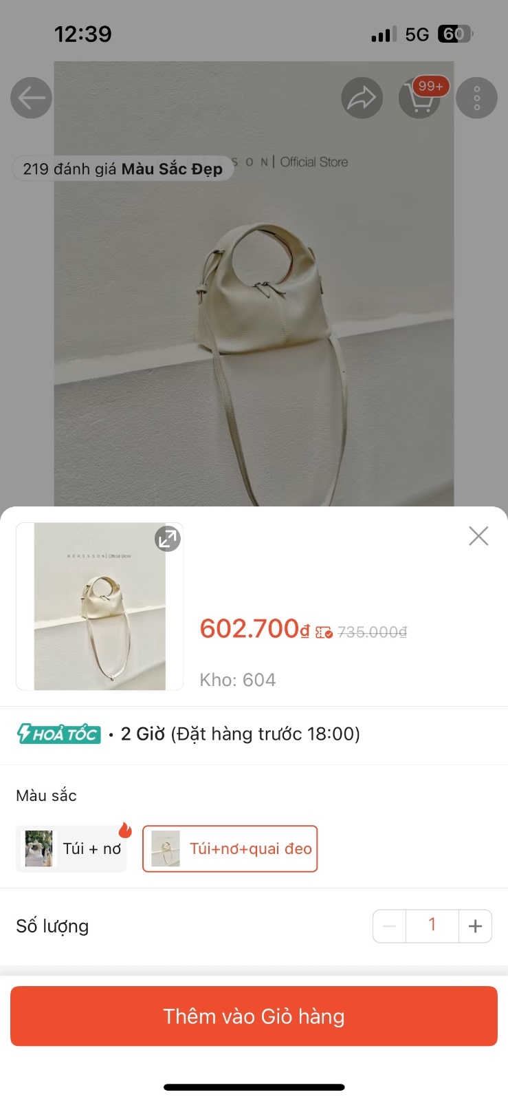 Thanh lý Pass túi xách phối nơ + quai đeo chéo màu trắng kem - ảnh 3