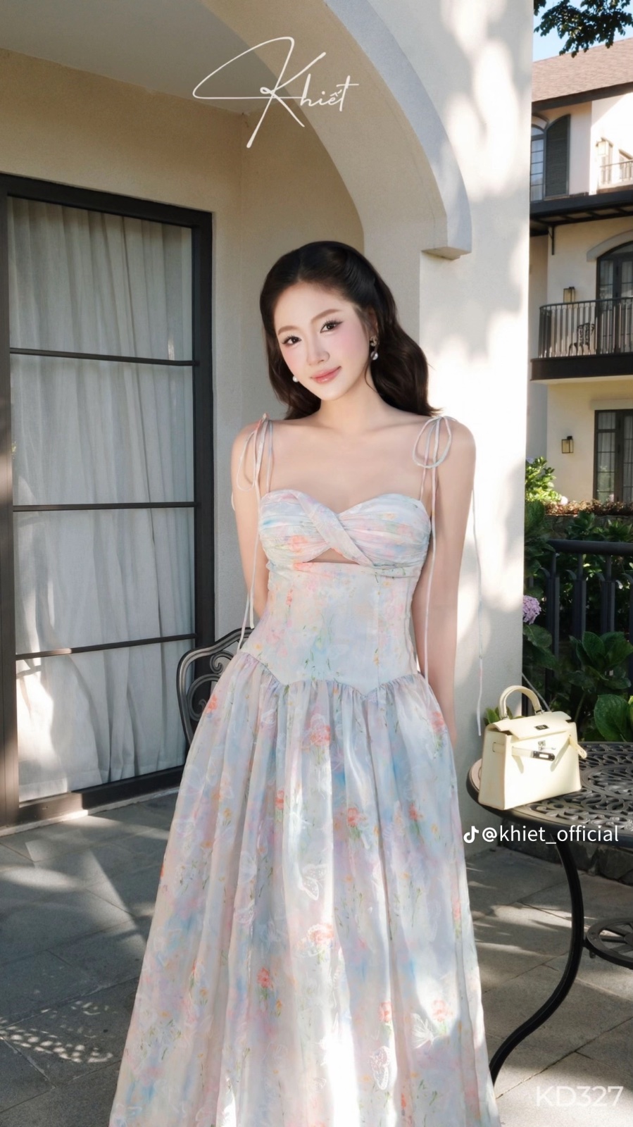 Thanh lý Pass váy maxi Khiết họa tiết hoa nhí pastel dịu dàng - ảnh 1