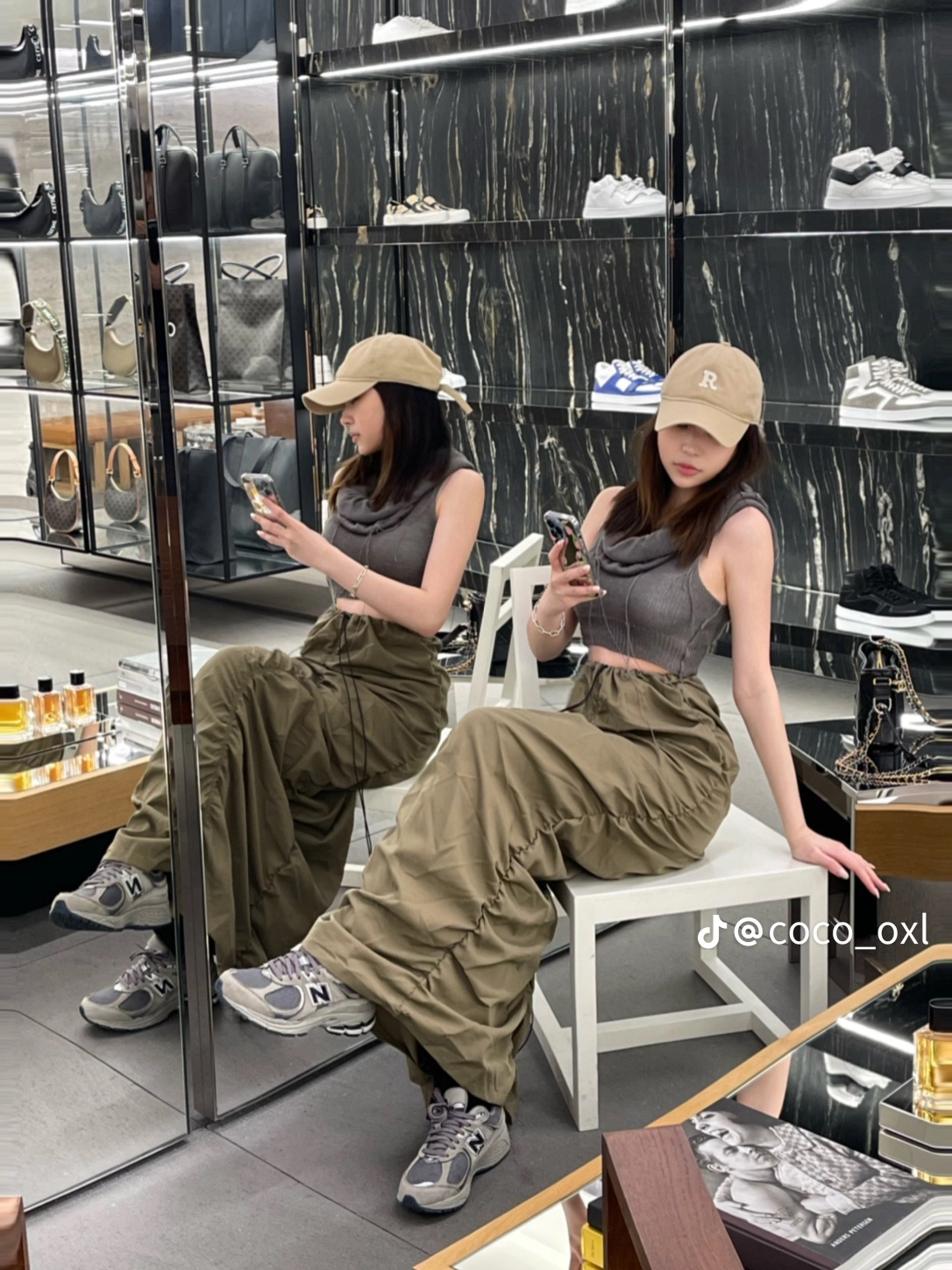 Thanh lý Pass chân váy dài xanh rêu cực cá tính Decao - ảnh 3