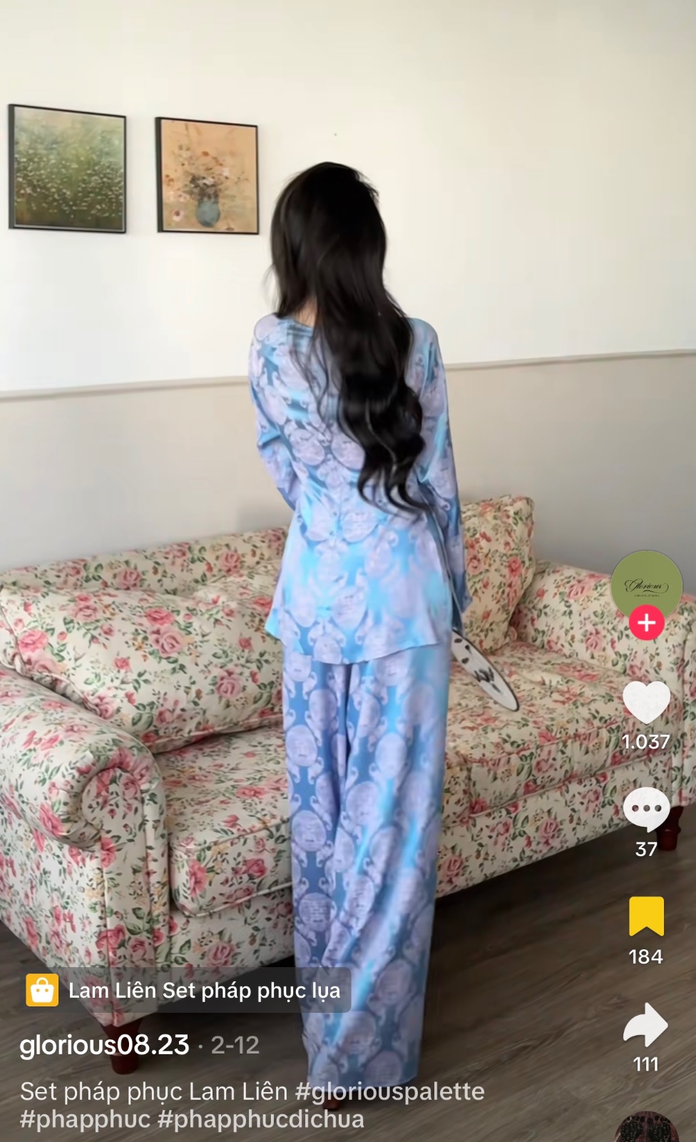 Thanh lý Pass bộ bà ba lụa xanh Glorius form đẹp tôn da - ảnh 3