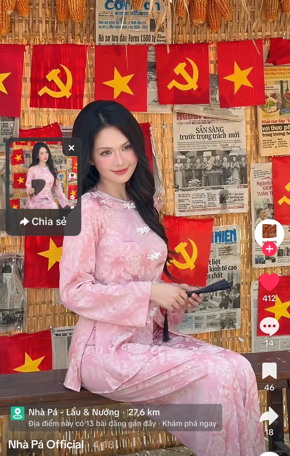 Thanh lý Pass bộ bà ba Glorius lụa hồng dáng cổ tàu thêu hoa chìm sang trọng - ảnh 3