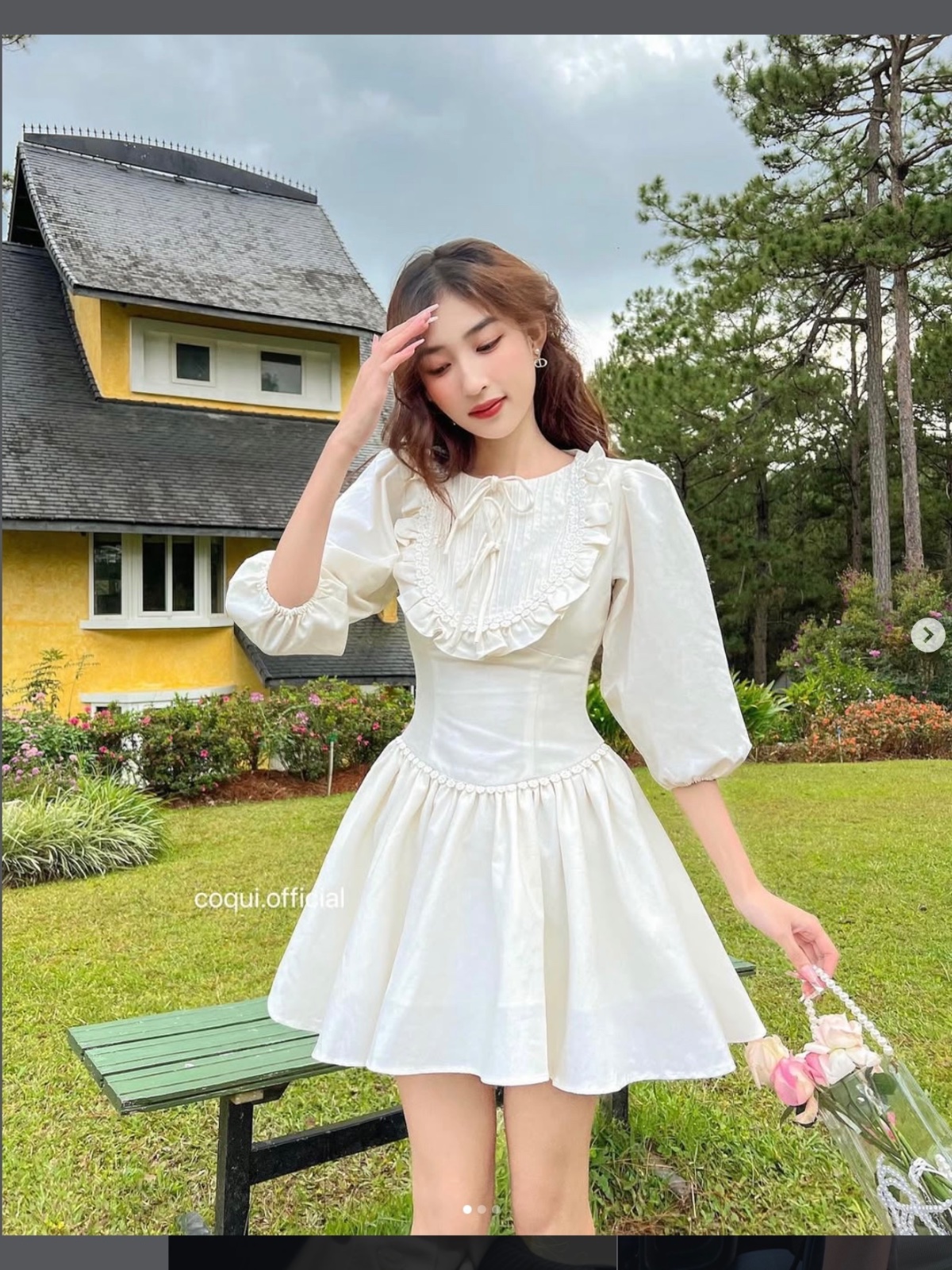 Thanh lý Pass váy ngắn COQUI ôm eo tay dài - ảnh 1