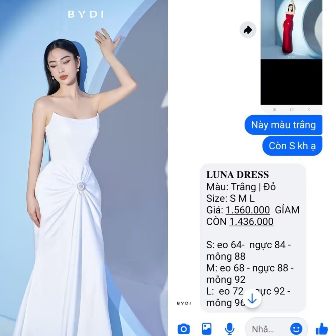 Thanh lý Pass đầm cúp ngực Bydi trắng dáng dài sang trọng Size S - ảnh 1