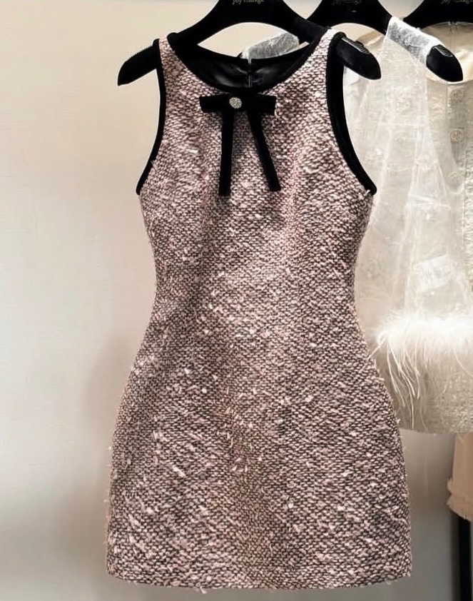 Thanh lý Pass váy dạ tweed Trân Ali phối nơ đen xinh xắn Size S - ảnh 2